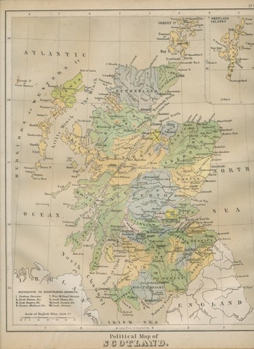 Map scotland 1879 embossed - map,