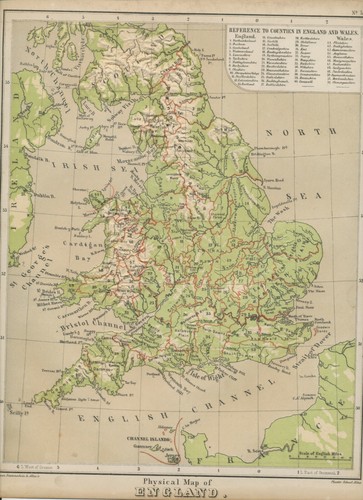 Map england wales - map, 1878
